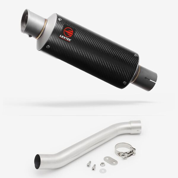 Lextek Carbon Fibre GP8C 240mm Exhaust with Link Pipes for Aprilia RSV 4 (09-14) Tuono (11-16)