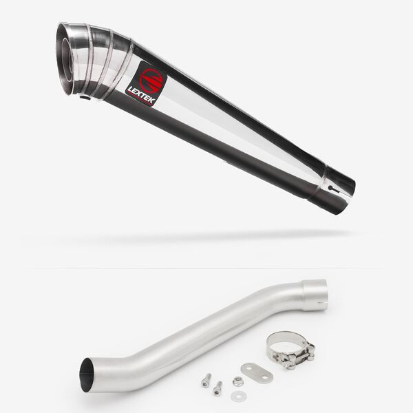 Lextek Polished Stainless Steel MP4 300mm Exhaust with Link Pipes