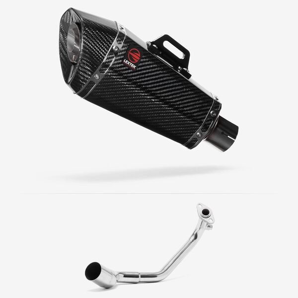 Lextek Carbon Fibre XP8C 210mm Exhaust System for Peugeot Speedfight 3 125 (09-16)