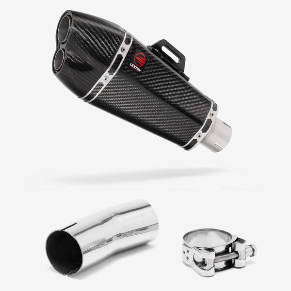 Lextek Carbon Fibre XP13C 210mm Exhaust with Link Pipe for Suzuki GSXR 1000 (12-22)