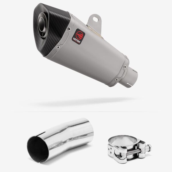 Lextek Matt Stainless Steel XP10 210mm Exhaust with Link Pipe for Suzuki GSXR 1000 (12-22)