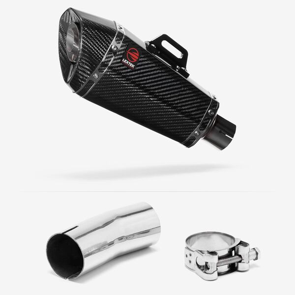 Lextek Carbon Fibre XP8C 210mm Exhaust with Link Pipe for Suzuki GSXR 1000 (12-22)