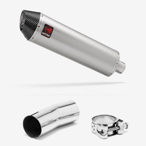 Lextek Brushed Stainless Steel RP1 400mm Exhaust with Link Pipe for Suzuki GSXR 1000 (12-22)