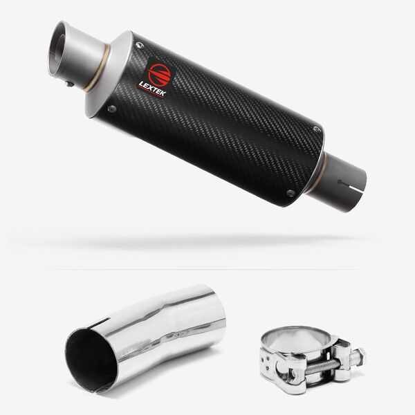 Lextek Carbon Fibre GP8C 240mm Exhaust with Link Pipe for Suzuki GSXR 1000 (12-22)