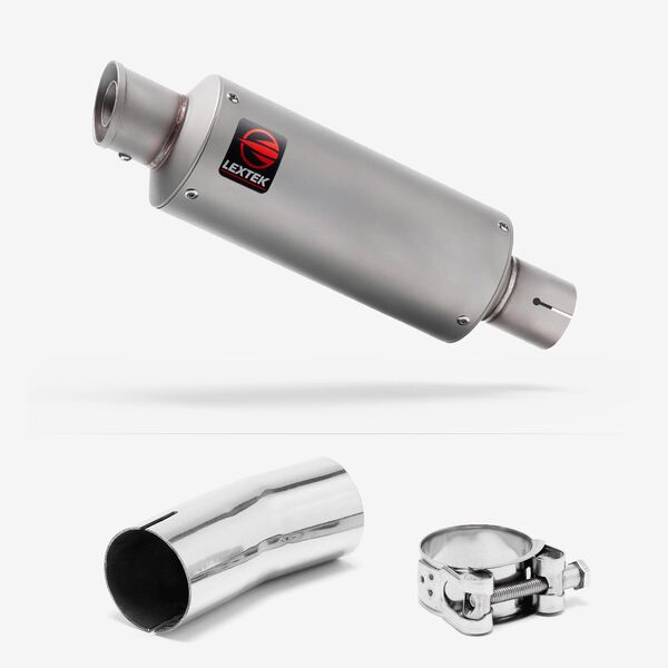 Lextek Matt Stainless Steel GP1 240mm Exhaust with Link Pipe for Suzuki GSXR 1000 (12-22)
