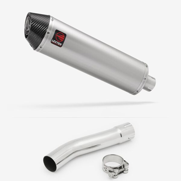 Lextek Brushed Stainless Steel RP1 400mm Exhaust with Link Pipe for Yamaha XJR 1300 (07-16)