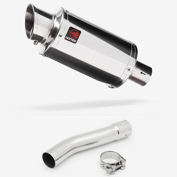 Lextek Stainless Steel YP4 Stubby Exhaust 200mm with Link Pipe for Yamaha XJR 1300 (07-16)