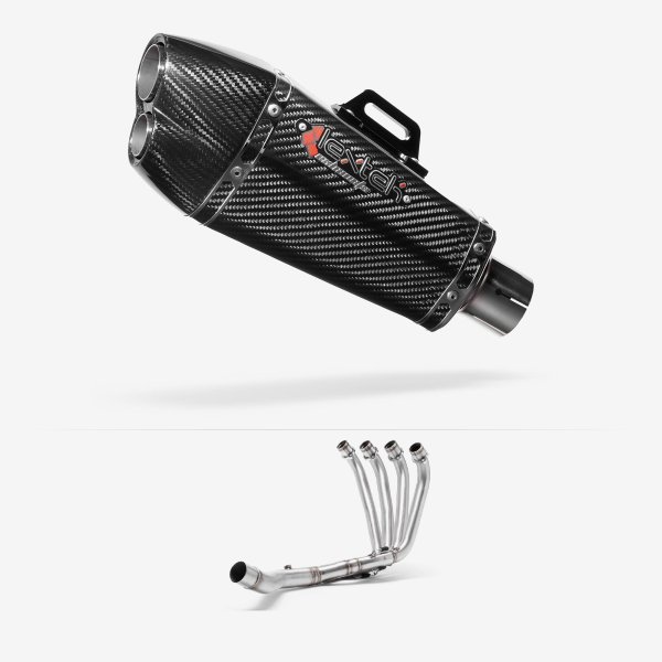 Lextek XP13C Carbon Fibre Exhaust System 210mm for Honda CBR650F/CB650F (14-19)