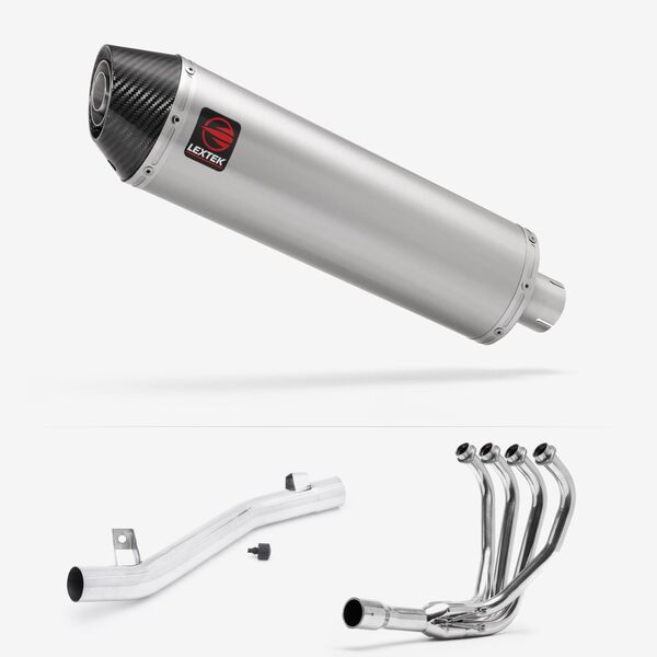 Lextek Brushed Stainless Steel RP1 400mm Exhaust System for Suzuki GSF 600/650/1200 Bandit (95-06)