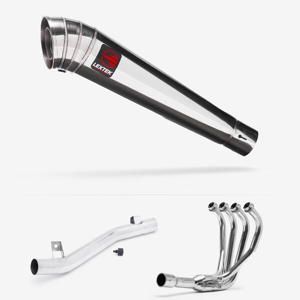 Lextek Polished Stainless Steel MP4 300mm Exhaust System for Suzuki GSF 600/650/1200 Bandit (95-06)