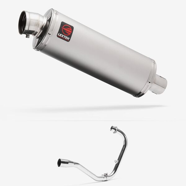 Lextek Matt Stainless Steel OP1 350mm Exhaust System for Lexmoto Michigan 125
