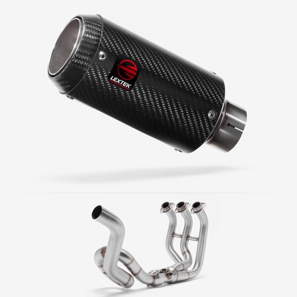 Lextek Carbon Fibre CP8C 150mm High Level Exhaust System for Yamaha MT-09 / Tracer 900 (13-20)