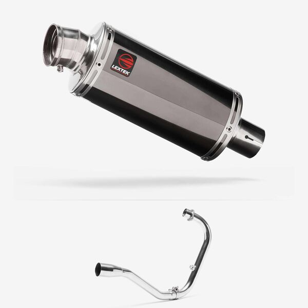 Lextek Smoked Stainless Steel OP16 250mm Exhaust System for Lexmoto Michigan 125