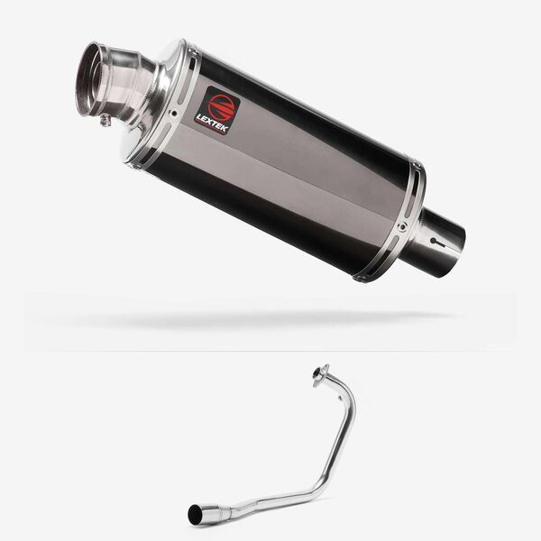 Lextek Smoked Stainless Steel OP16 250mm Exhaust System for Lexmoto Valiant 125