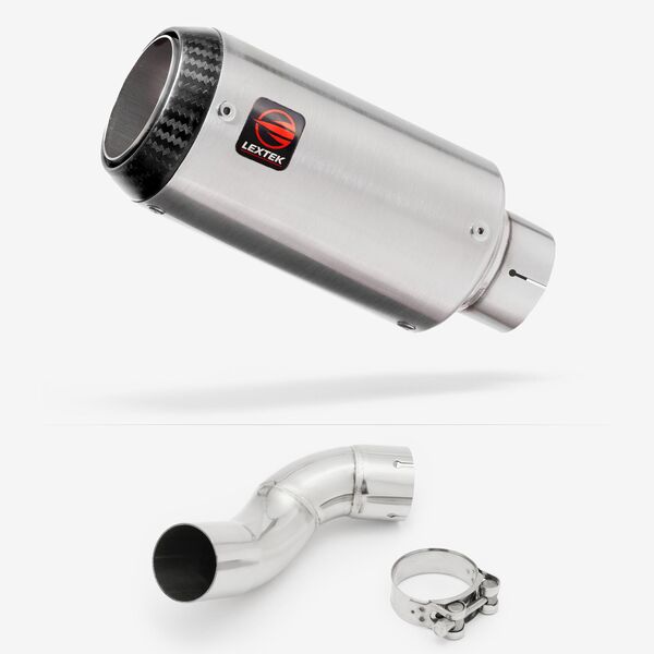 Lextek Matt Stainless Steel CP1 150mm Exhaust with Link Pipe for Kawasaki Z900 (17-19)