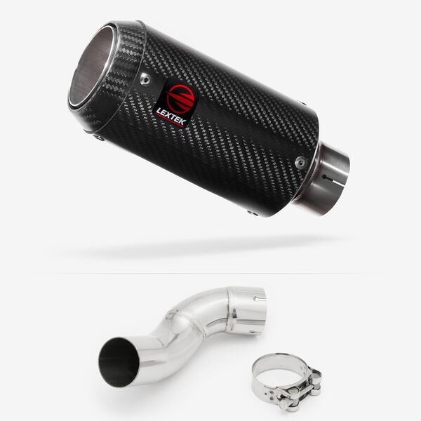 Lextek Carbon Fibre CP8C 150mm Exhaust with Link Pipe for Kawasaki Z900 (17-19)