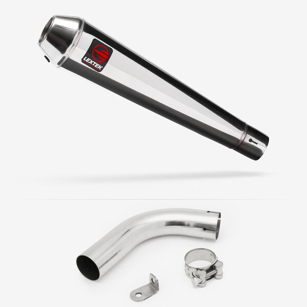 Lextek Polished Stainless Steel AC1 350mm Exhaust with Link Pipe for Honda CB1000R (08-17)