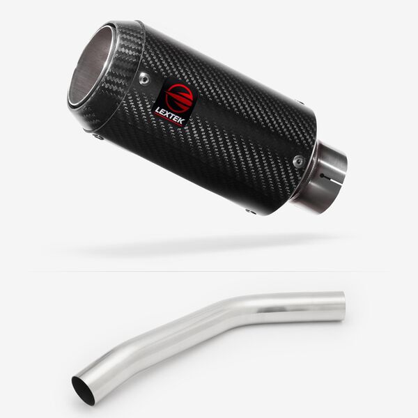 Lextek Carbon Fibre CP8C 150mm Exhaust with Link Pipe for Triumph Tiger 800 (10-19)