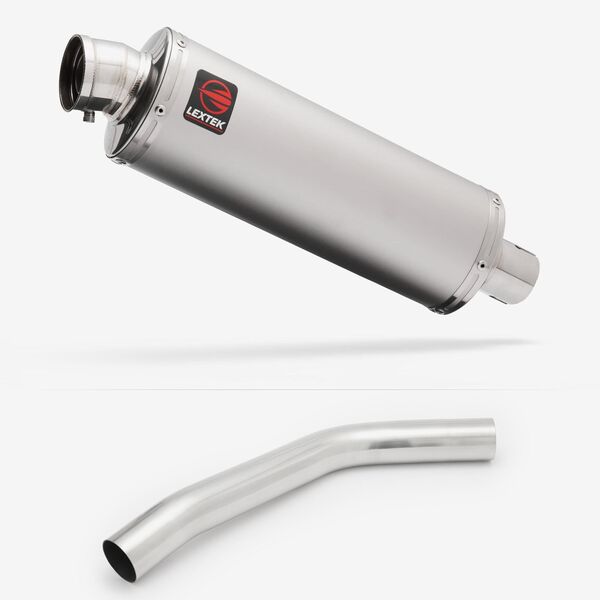 Lextek Matt Stainless Steel OP1 350mm Exhaust with Link Pipe for Triumph Tiger 800 (10-19)