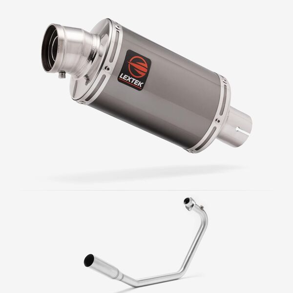 Lextek Smoked Stainless Steel OP15 200mm Exhaust System for Lexmoto Venom / Viper 125