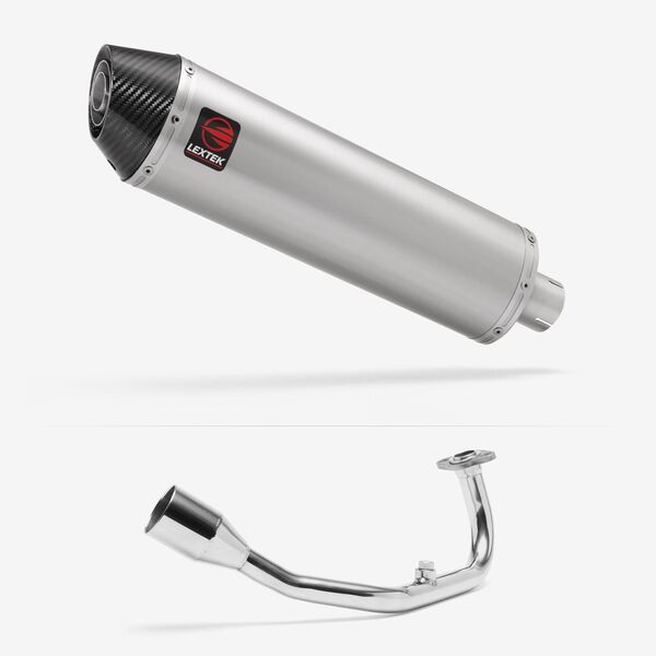 Lextek Brushed Stainless Steel RP1 400mm Exhaust System for Lexmoto Diablo 125 / SRT125