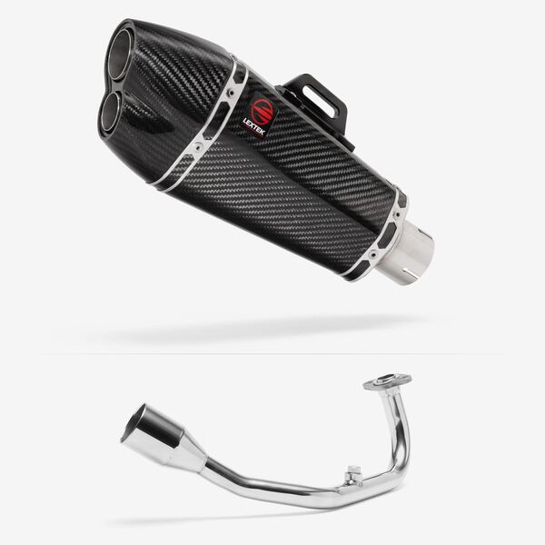 Lextek Carbon Fibre XP13C 210mm Exhaust System for Lexmoto Diablo 125 / SRT125