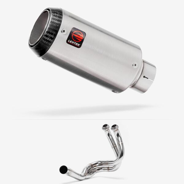 Lextek Matt Stainless Steel CP1 150mm Exhaust System for Kawasaki ER6, Ninja 650, Z650, Versys 650