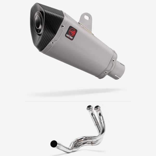 Lextek Matt Stainless Steel XP10 210mm Exhaust System for Kawasaki ER6, Ninja 650, Z650, Versys 650