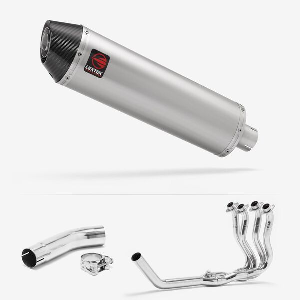 Lextek Brushed Stainless Steel RP1 400mm Exhaust System for Suzuki GSXR 600/750 (11-24)