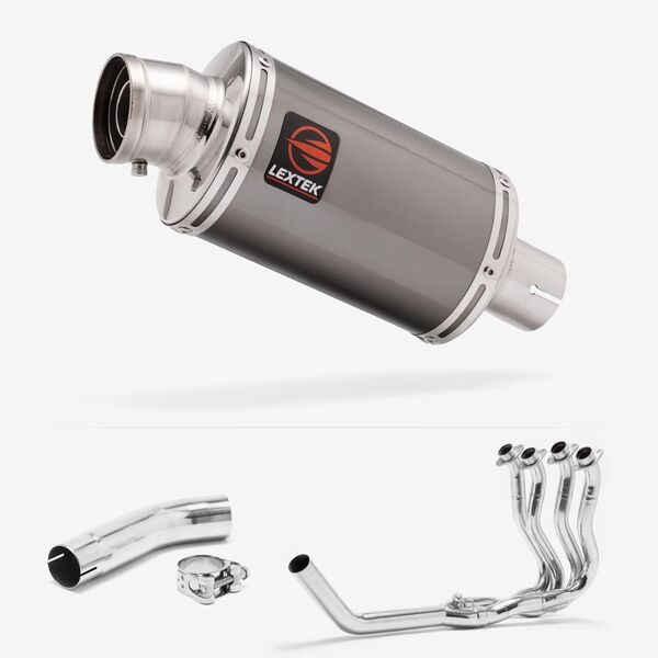 Lextek Smoked Stainless Steel OP15 200mm Exhaust System for Suzuki GSXR 600/750 (11-24)