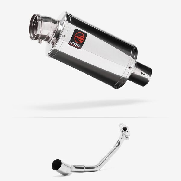 Lextek Polished Stainless Steel OP4 200mm Exhaust System for Peugeot Speedfight 3 125 (09-16)